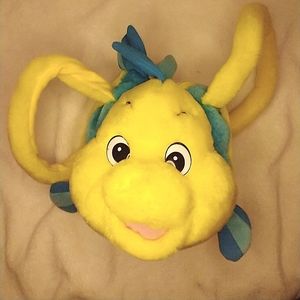 HTF Vintage Little Mermaid Flounder Plush Purse